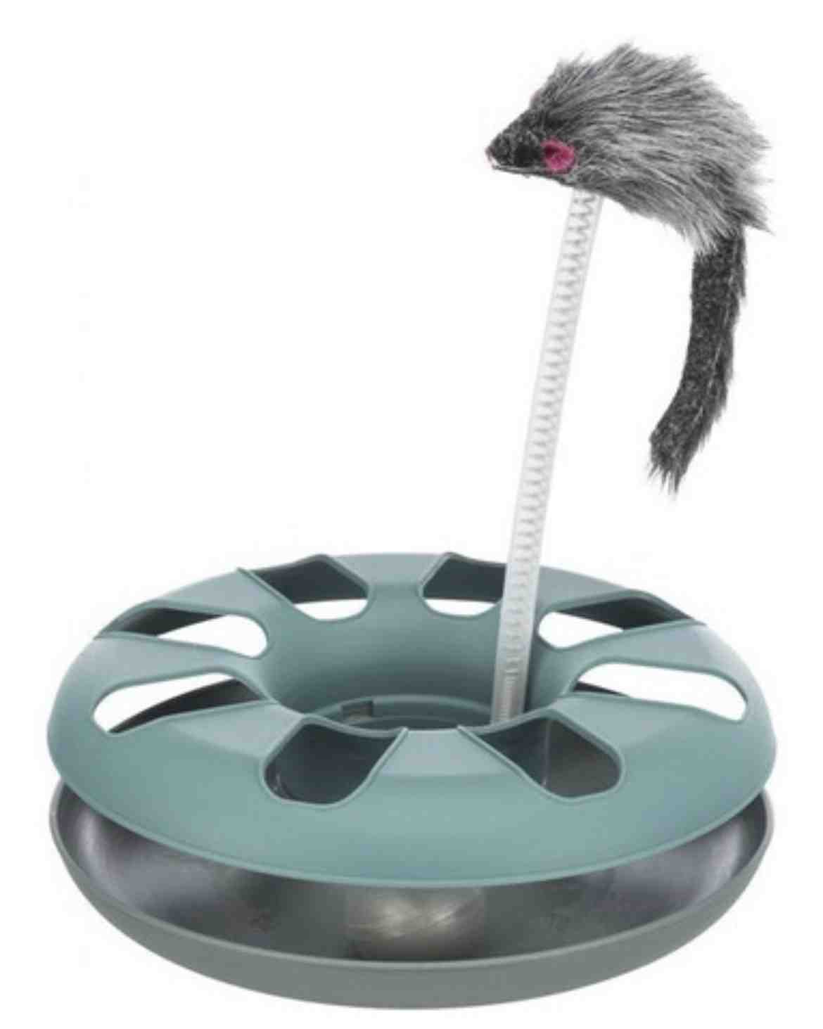 JUGUETE CIRCULO P/ GATOS CON RATON DE PELUCHE