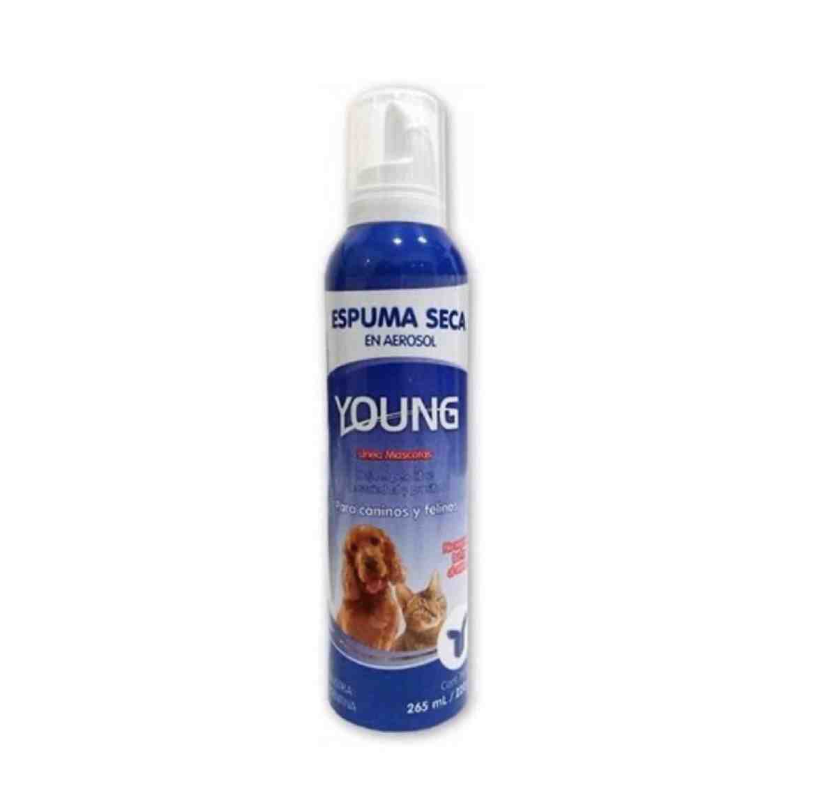 ESPUMA SECA PARA BAÑO PERRO Y GATO YOUNG 