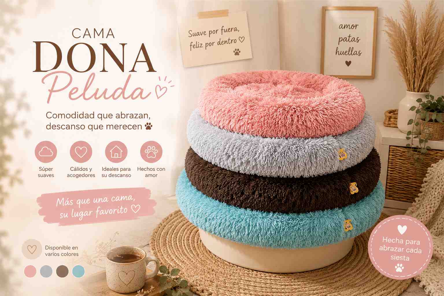 DONA PELUDA TALLE L 80X80CM consultar colores