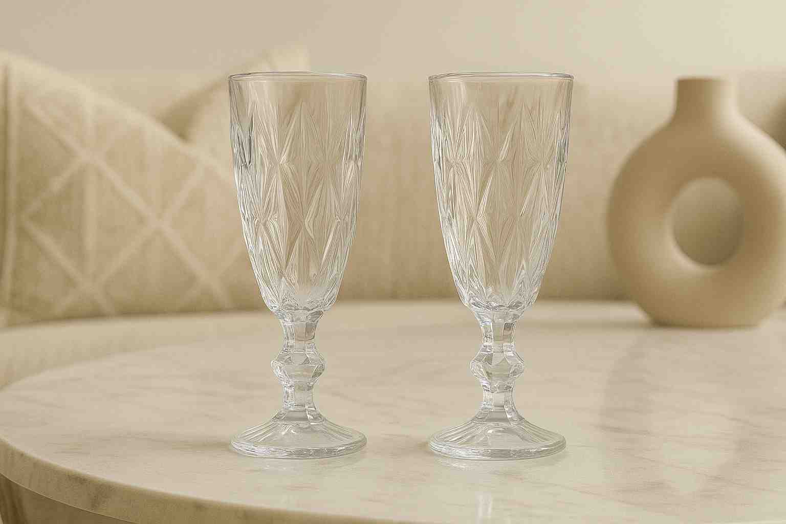 COPAS CHAMPAGNE DIAMANTE CRISTAL SET X 2