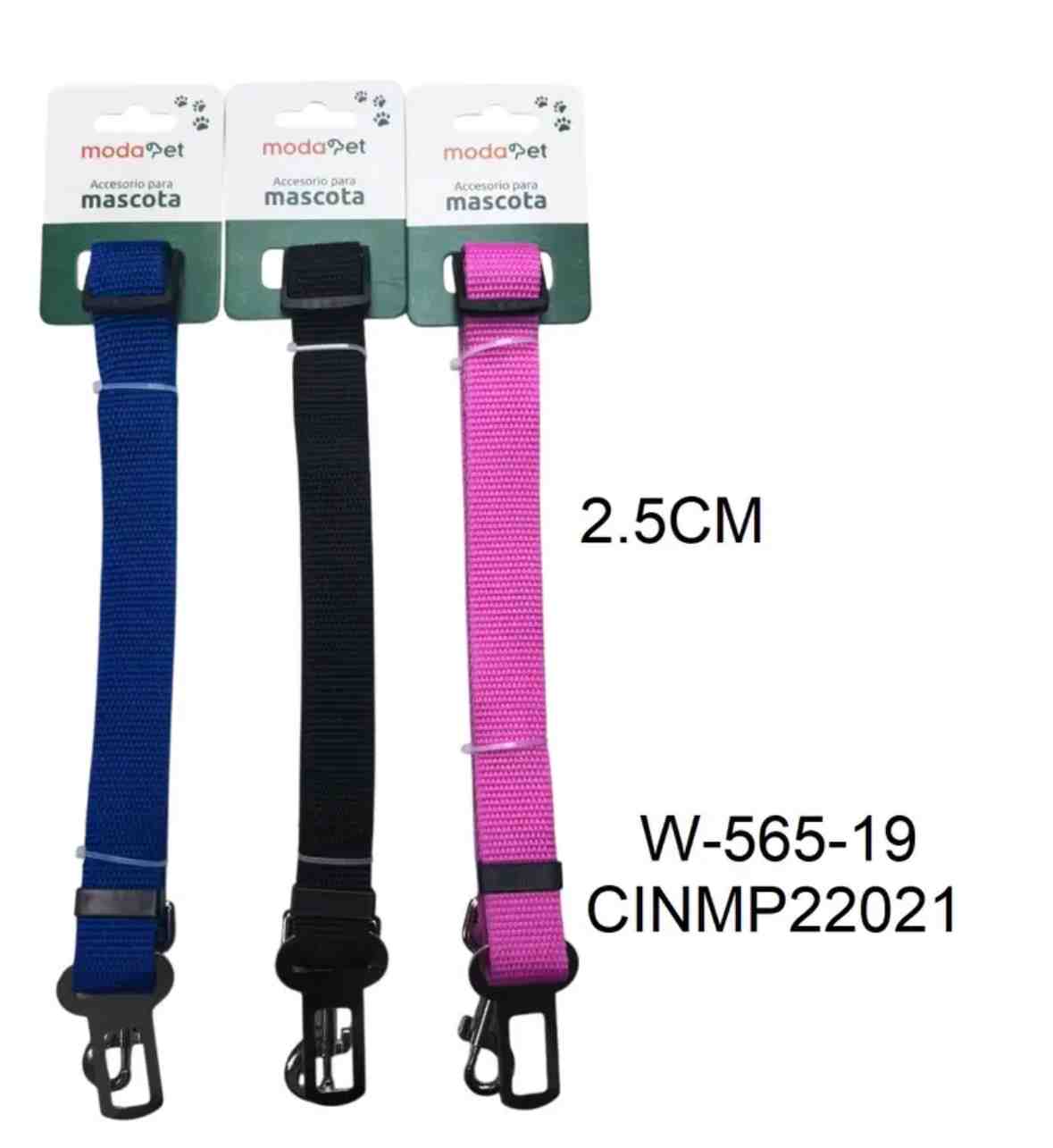 MODAPET CINTURON DE SEGURIDAD  LISO 2,5CM CONSULTAR COLORES