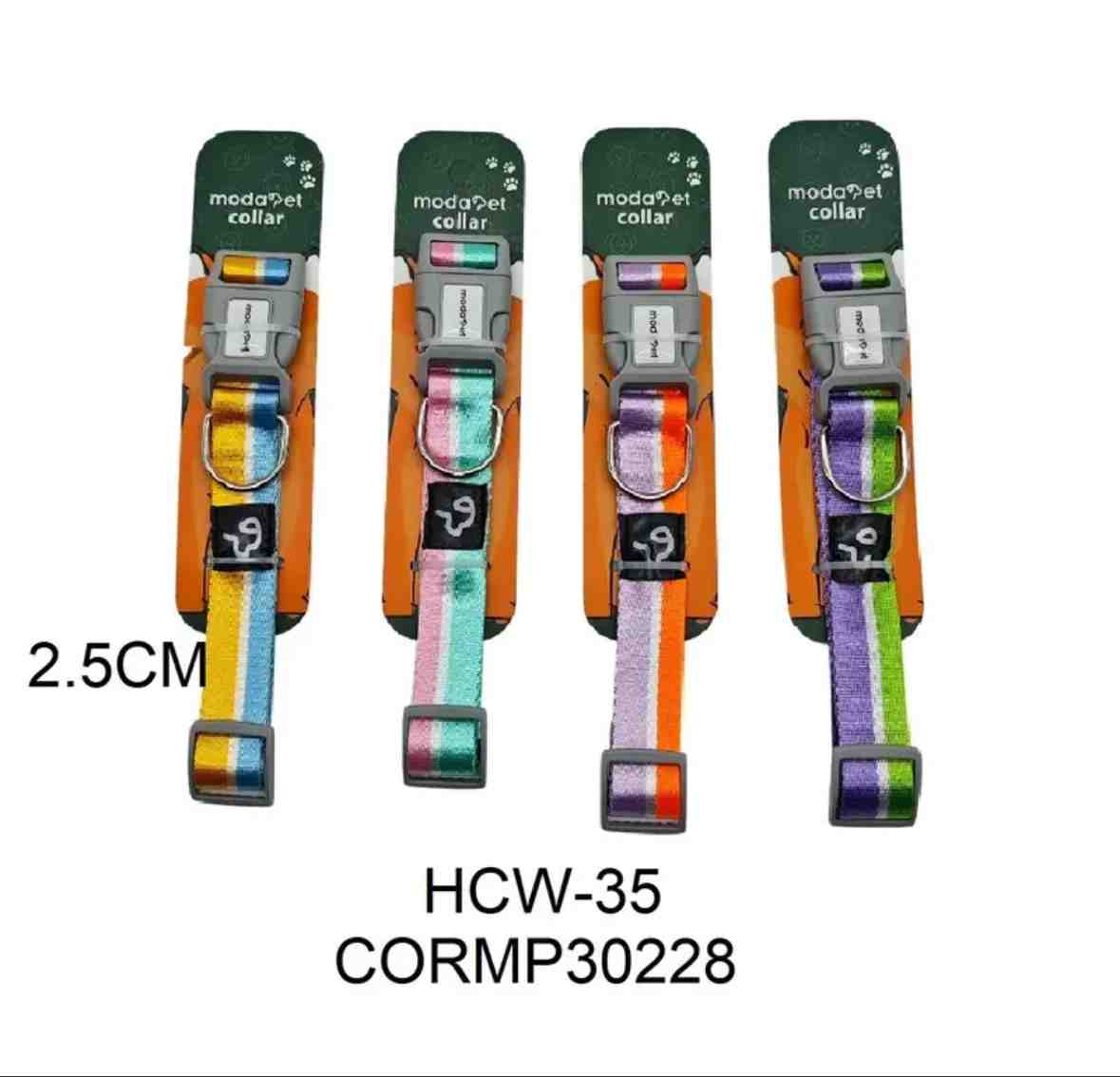 MODAPET HCW-35 COLLAR RAYADO 2,5 CM ANCHO(CONSULTAR COLORES)