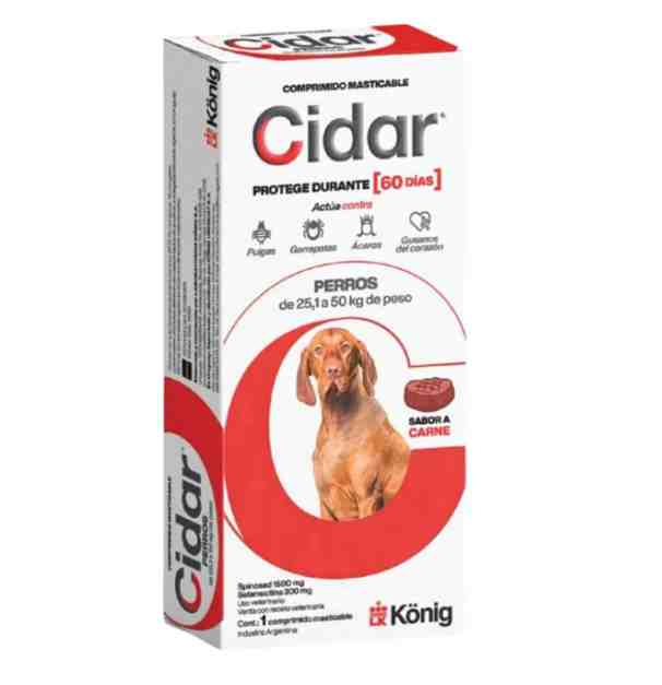 CIDAR COMPRIMIDO 60 DIAS PERRO 25A50KG