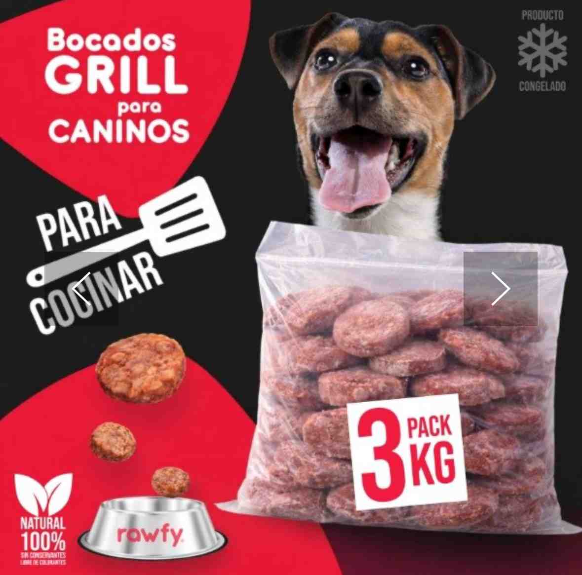 PACK BOCADOS GRILL RAWFY 3KG HYPOALERGENICO (CERDO) PERRO