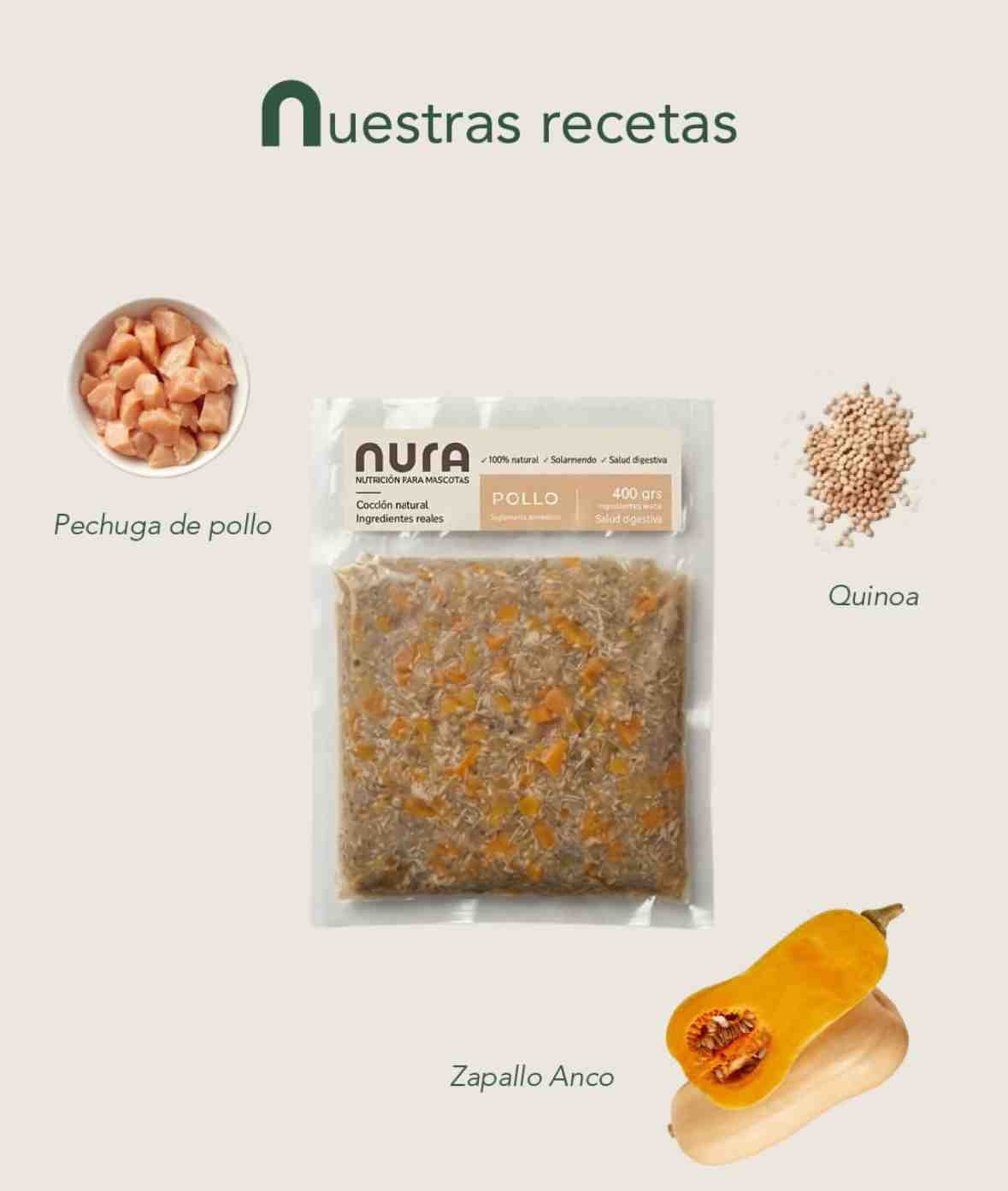 NURA POLLO QUINOA Y ZAPALLO 400GM