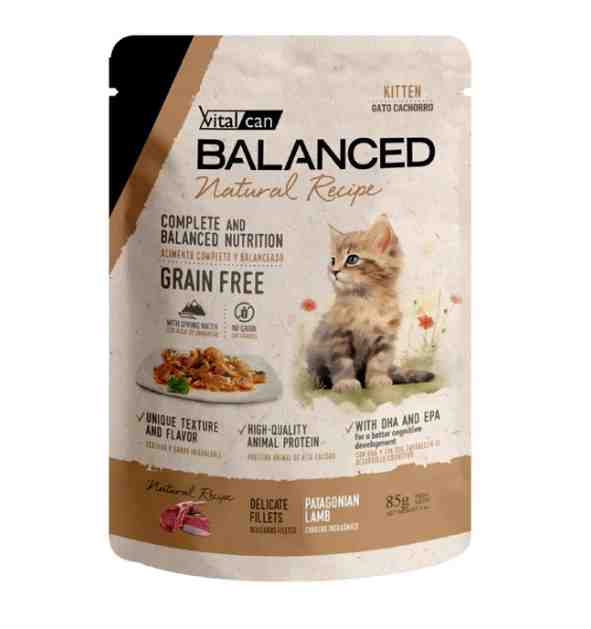 POUCH BALANCE KITTEN CORDERO PATAGONICO 85MG