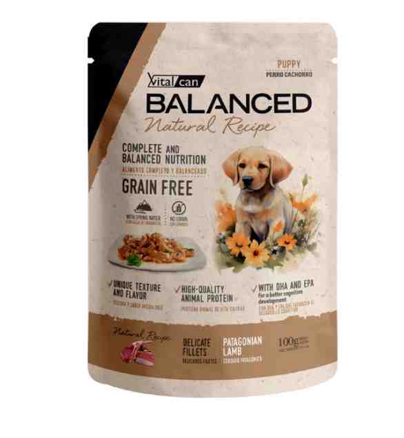 POUCH BALANCED PUPPY CORDERO PATAGONICO 85MG
