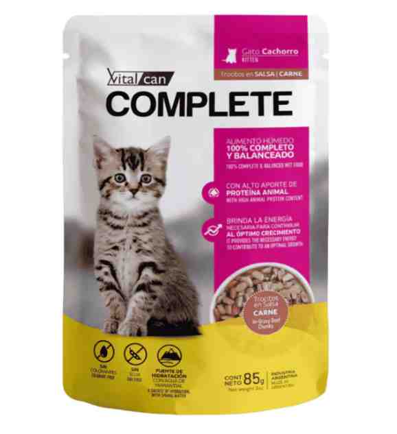 POUCH COMPLETE KITTEN CARNE 85MG
