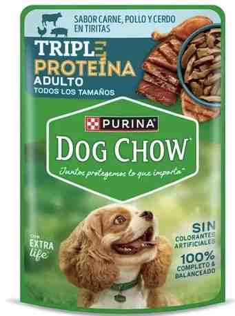 POUCH DOG CHOW CERDO, POLLO Y CARNE 85G