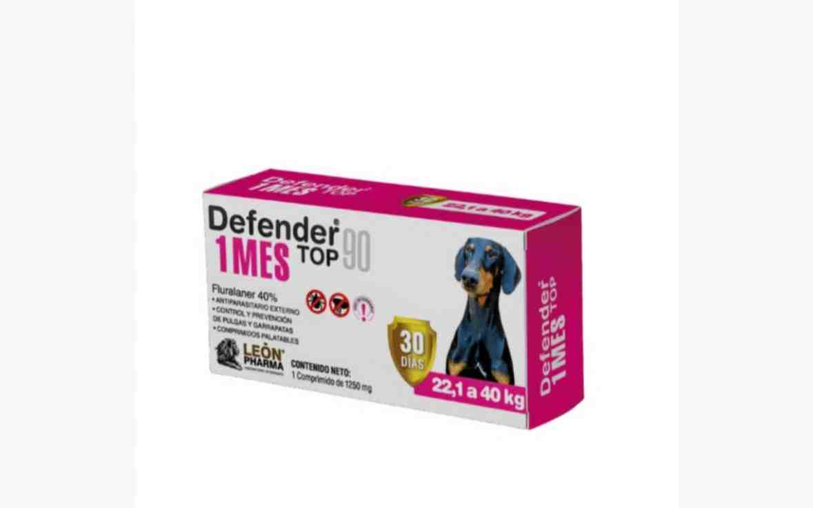 COMPRIIDO DEFENDER 1 MES 22 A 40 KG PULGAS Y GARRAPATAS