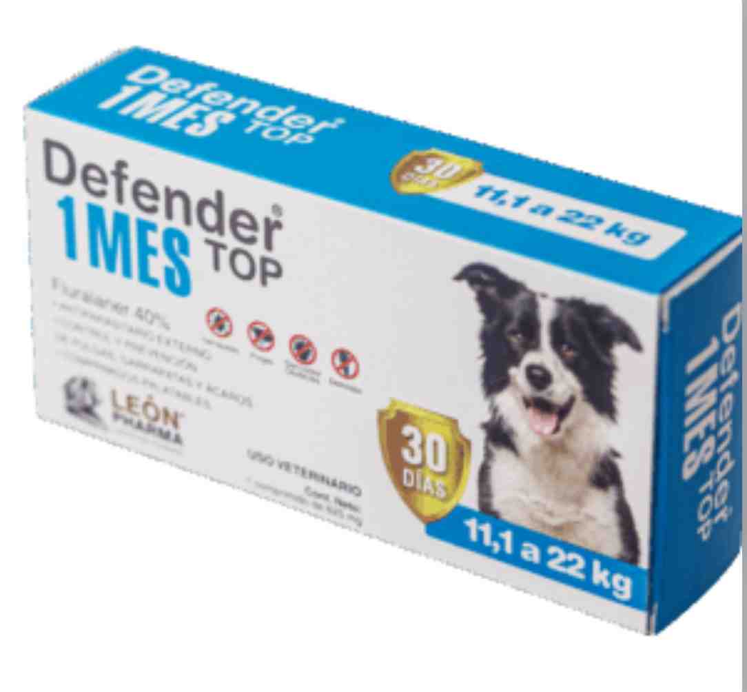 COMRPIMIDOS DEFENDER  1MES  11 A 22KG PULGAS Y GARRAPATAS