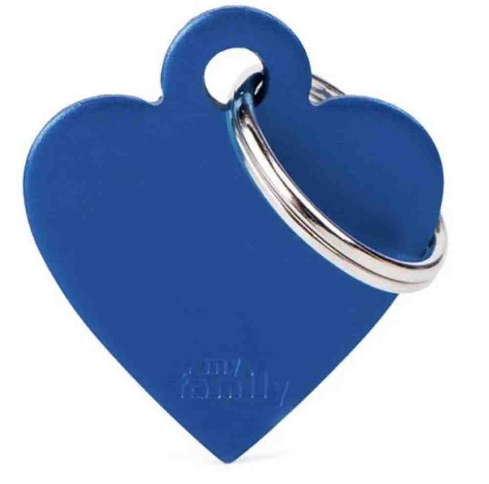 MEDALLA ALUMINIO (CORAZON GRANDE AZUL)