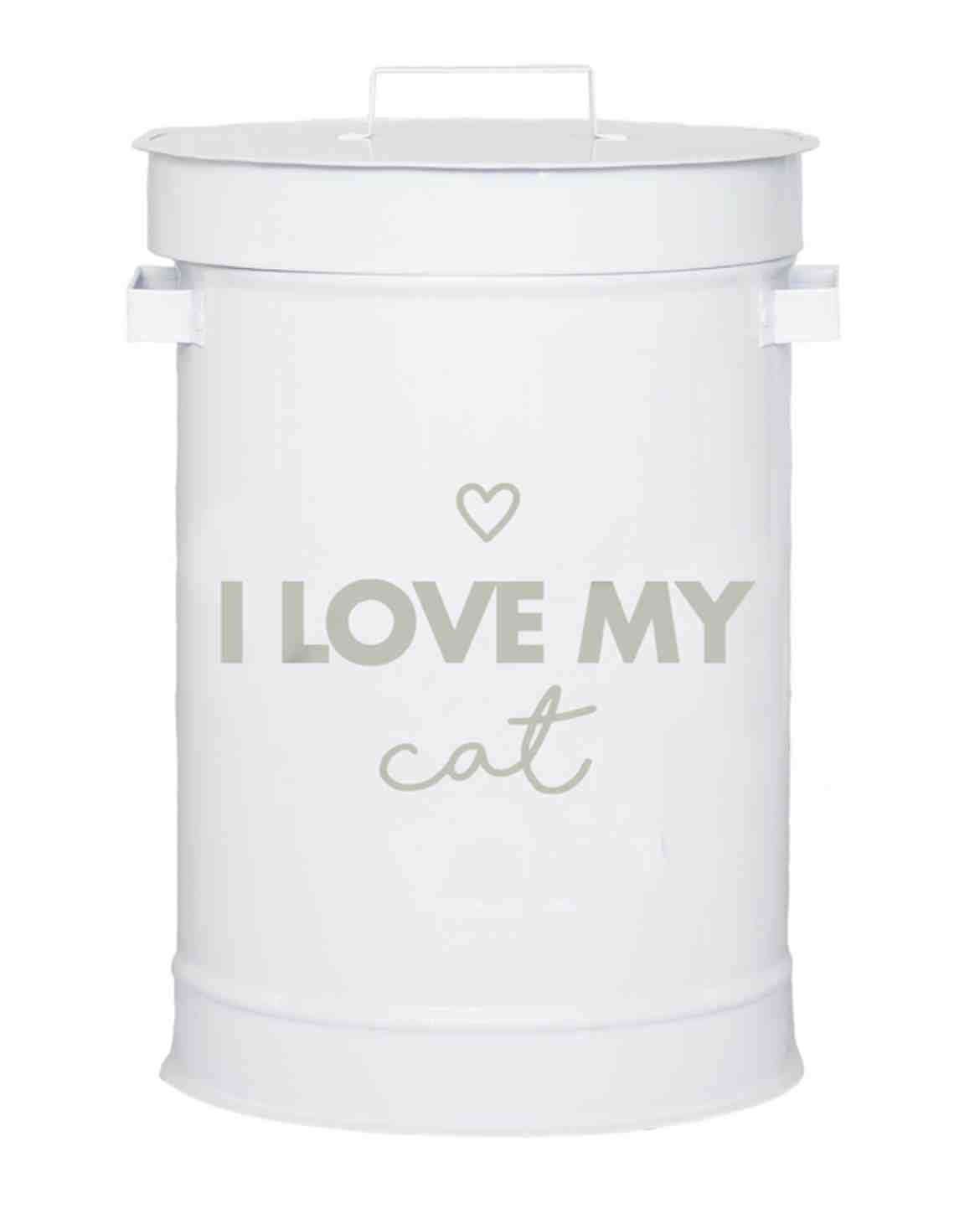 CONTENEDOR I LOVE MY CAT BLANCO Y DORADO  S  3 KG 