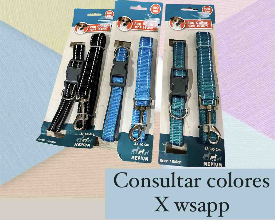 CONJUNTO COLLAR/CORREA NEOPREN REFLES M (33-50CM)