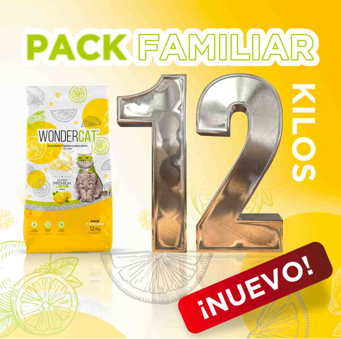 WONDERCAT   PREMIUM LIMON X 12KG