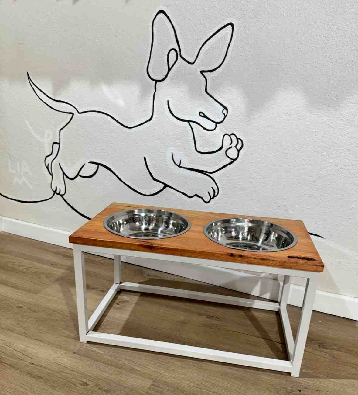 COMEDEROELEVADO DOBLE PETSIGN TALLE L 30X60X30