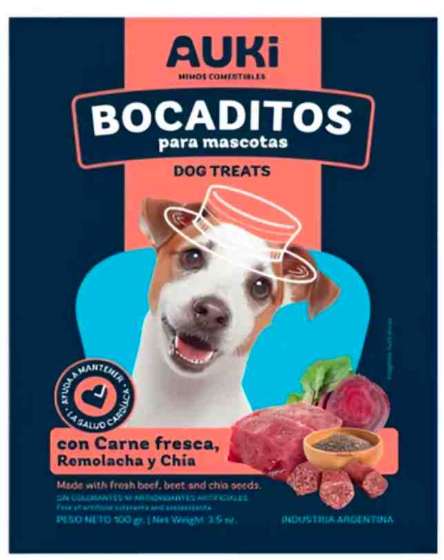 BOCADITOS AUKI CARNE,REMOLACHA Y CHIA X 100g