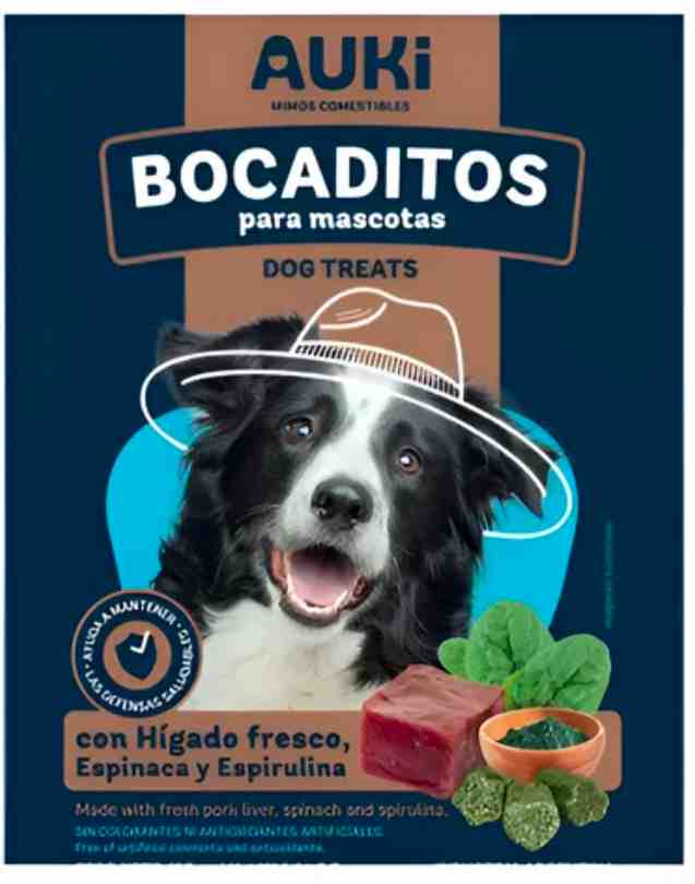 BOCADITOS AUKI HIGADO, ESPINACA Y ESPIRULINA X 100g