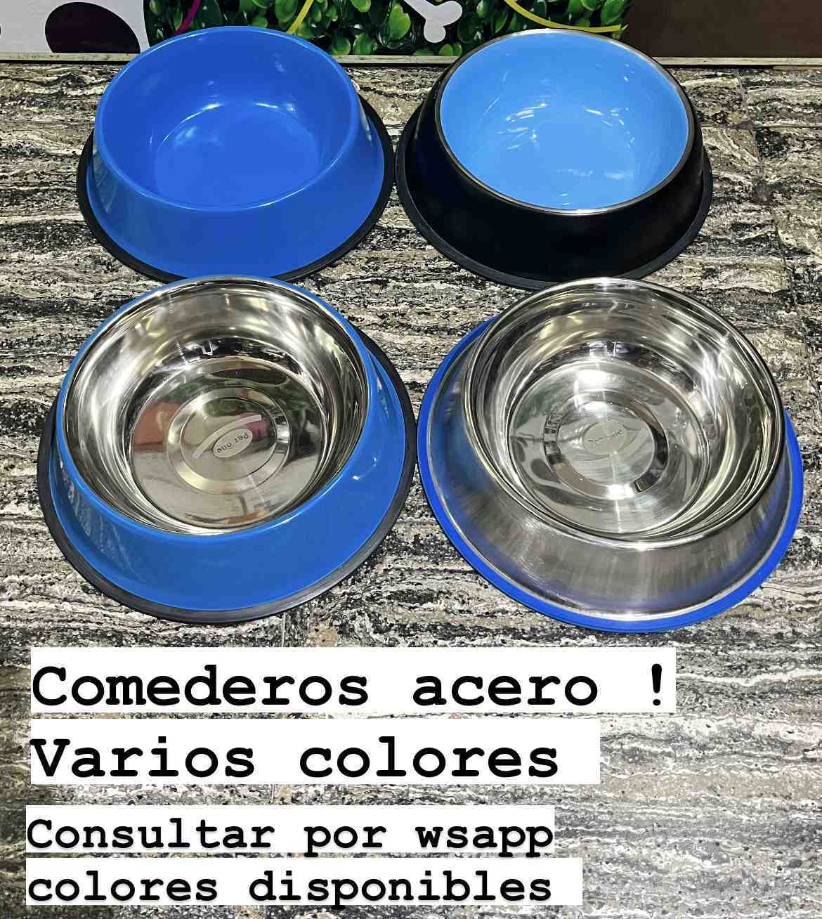 COMEDERO ACERO  22 CM 