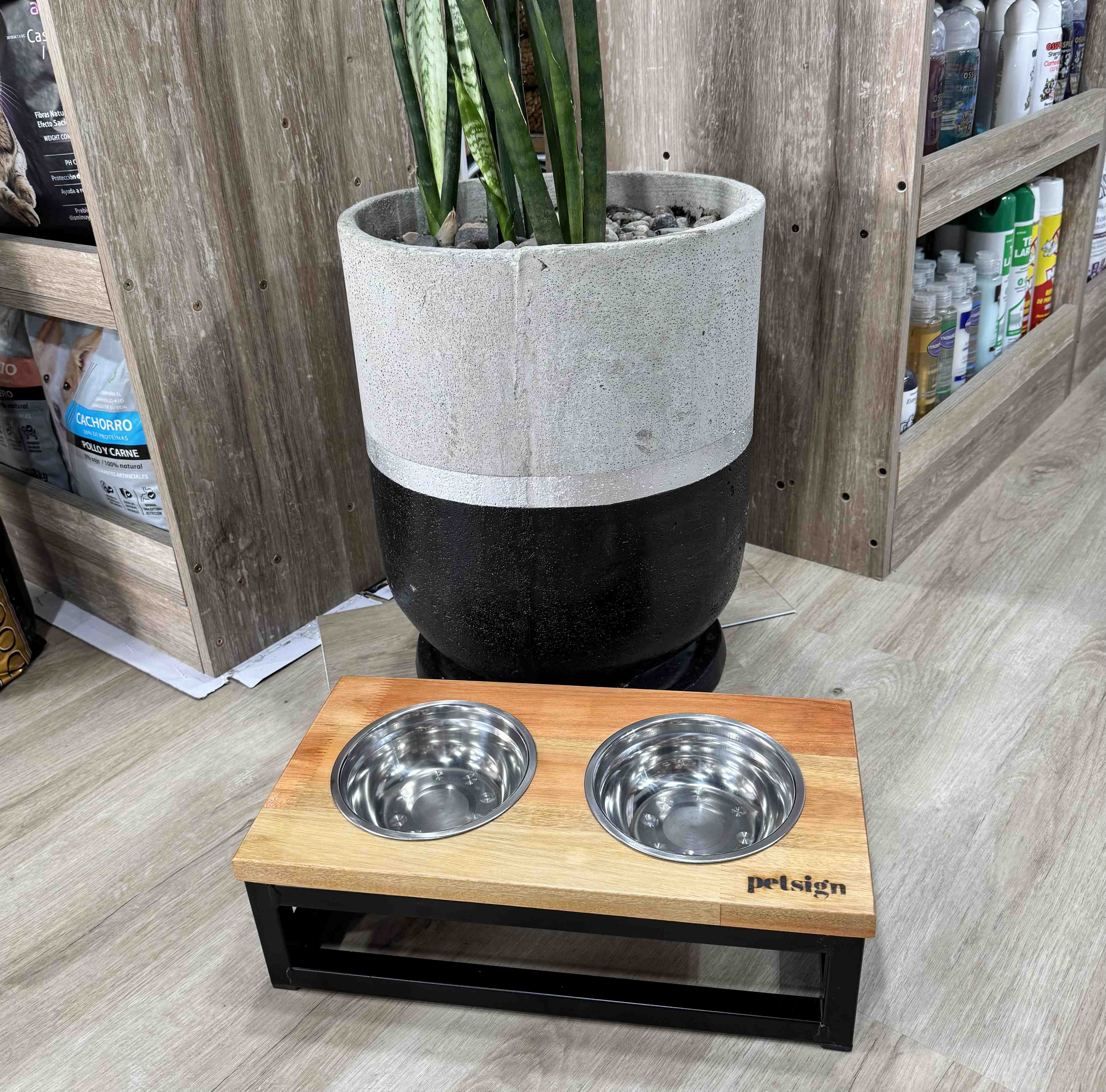 COMEDERO DOBLE EN ALTURA PETSIGN TALLE S 20X40X10