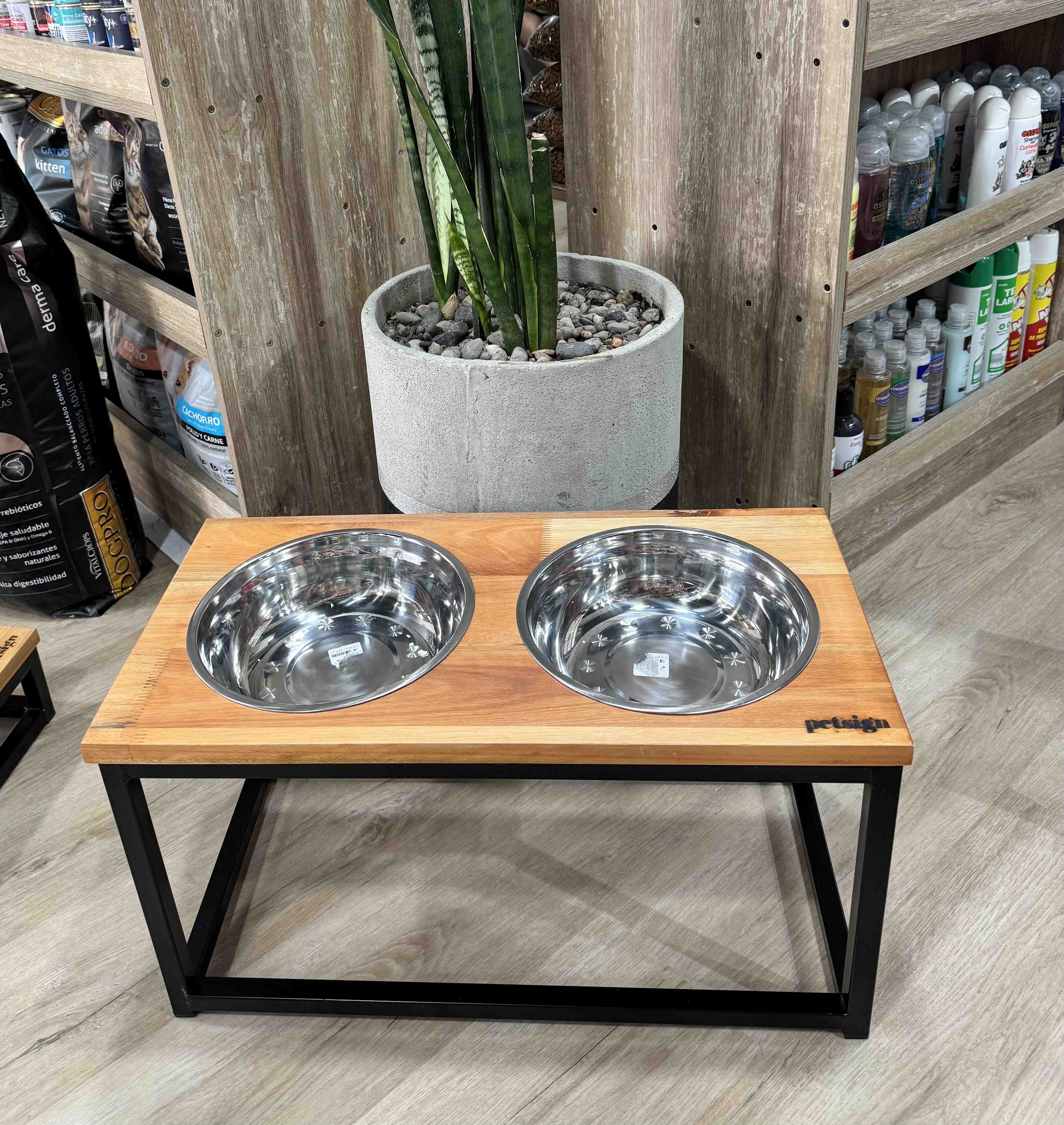 COMEDERO DOBLE EN ALTURA PETSIGN TALLE L 30X60X30