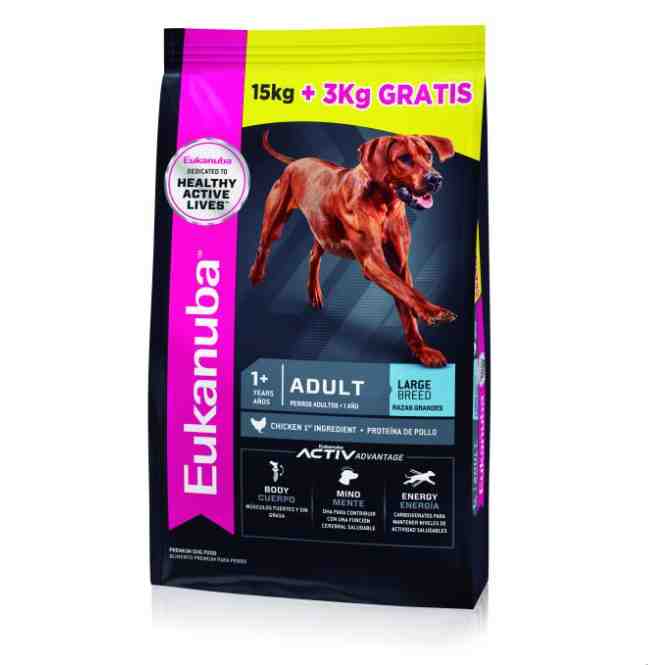 EUKANUBA ADULTO LARGE 15KG+3KG DE REGALO