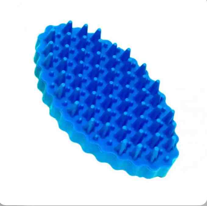CEPILLO DE SILICONA ANIMAL PET  AZUL