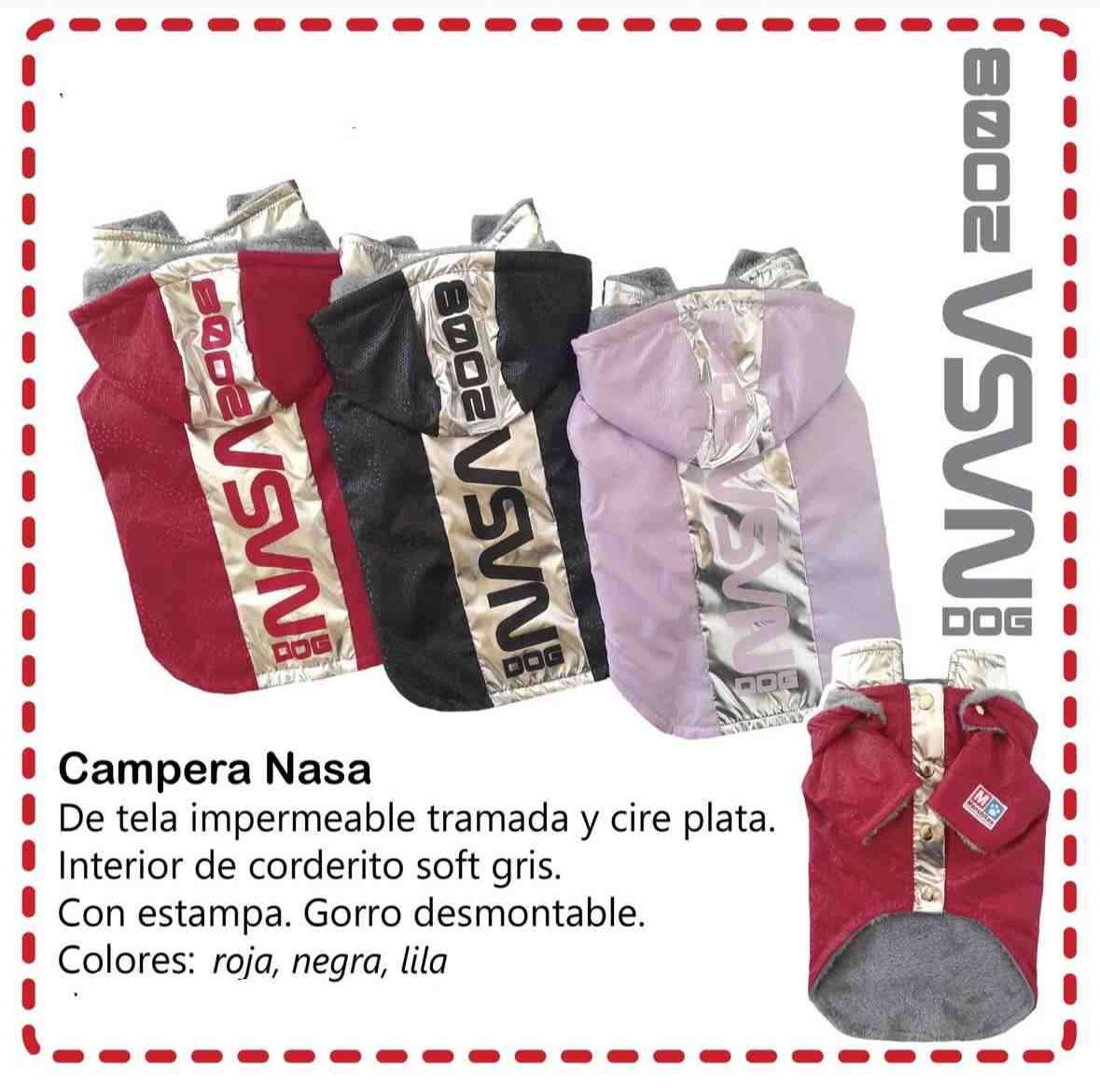 CAMPERA NASA NEGRA TALLE MAXI (LOMO 63 PECHO 85 CM )