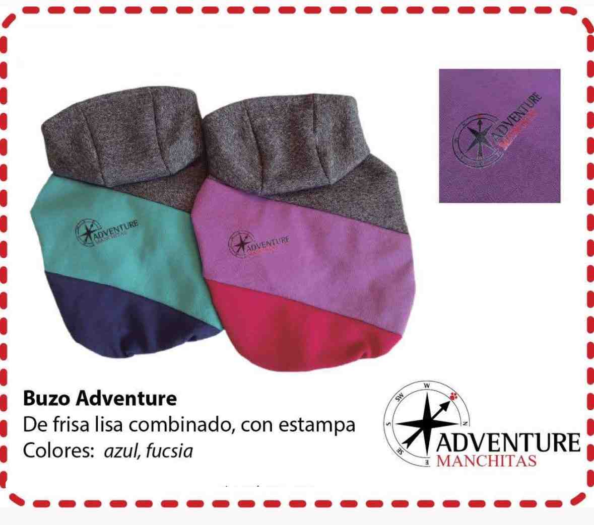 BUZO ADVENTURE ROSA TALLE MAXI (LOMO 63 PECHO 85 CM )
