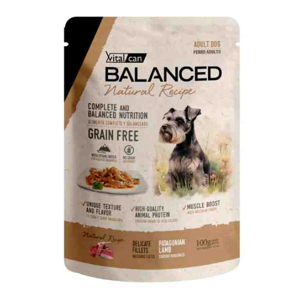 POUCH BALANCED CORDERO PERRO ADULTO X 100G