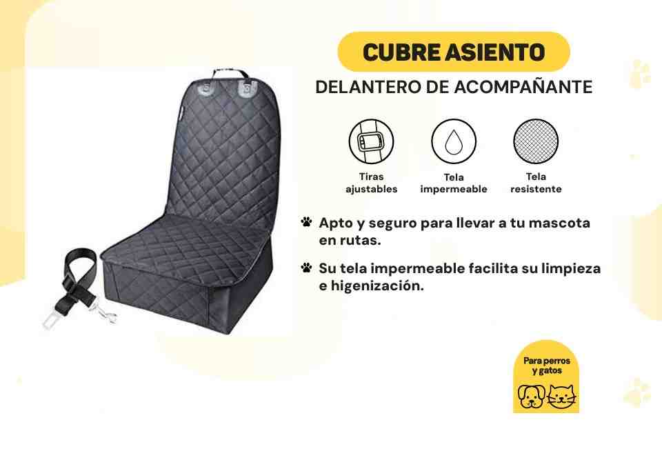 CUBRE ASIENTO COPILOTO CON CINTURON DE SEGURIDAD