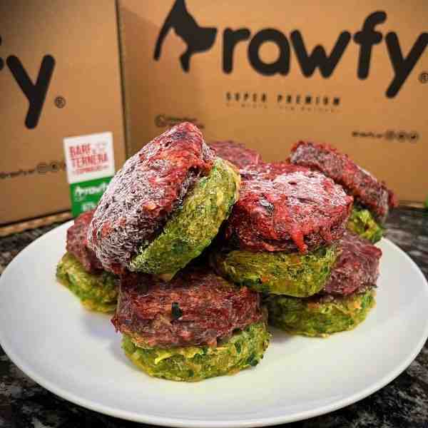 VIANDA RAWFY PERRO BOCADITO TERNERA Y ESPINACA  X10 UNIDADES